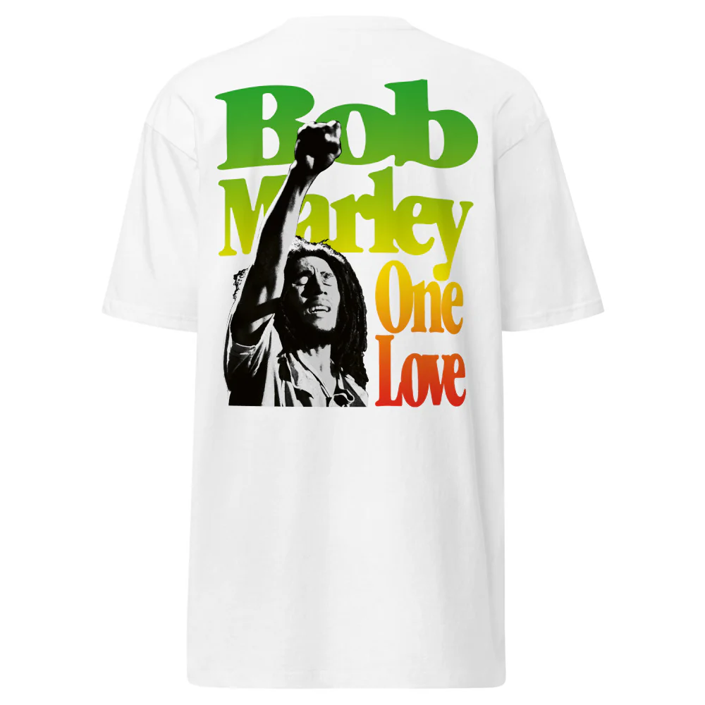 Rasta One Love White T-Shirt - Image 6